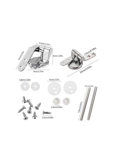 Dancemonkey Lebıhmurah Bf1579 2 Adet Ahşap Reçine Klozet Menteşesi, Yedek Parça Gümüş