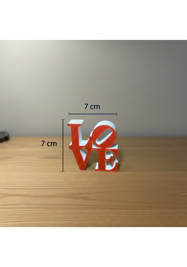 Modern "love" Tipografik Dekoratif Figür Minimalist Pla Masaüstü Aksesuarı Beyaz