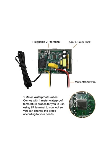 Pazly 12v/120w Dijital Termostat -50 110 C, 1m Su Geçirmez Prob İle Akvaryum & İnkübatör Termostat