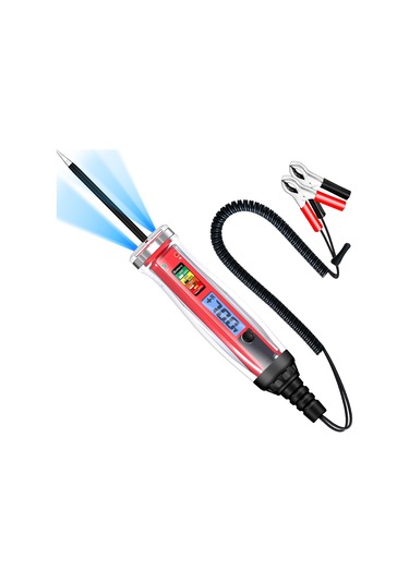 Lemestar "otomotiv Elektrik Test Kalemi - 1-75v Lcd Ekranlı, Kısa Devre Ve Açık Devre Testi, 3.6m Uzatmalı Kablolu"