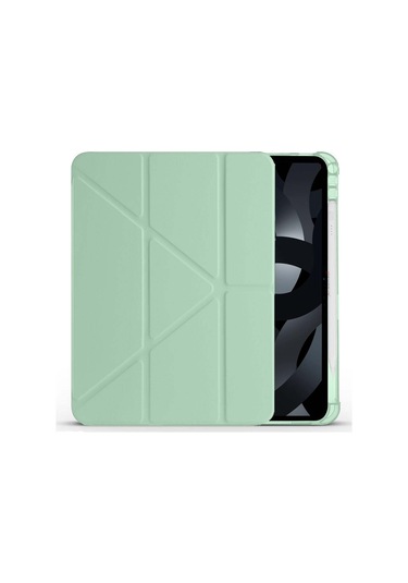 Apple İpad Air 10.9'' 2022/2020 Uyumlu Üçgen Katlanabilir Kalem Şarj Bölmeli Standlı Kılıf Kapaklı Kılıf