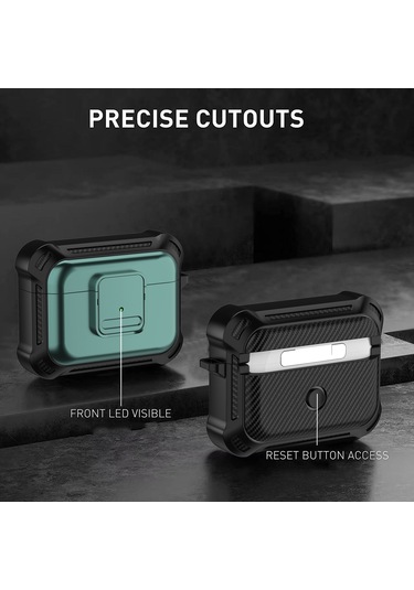 Airpods Uyumlu Pro Tpu + Pc İçin Anahtarlı Darbeye Dayanıklı Kulaklık Koruyucu Kılıf Mor