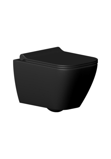 Seramiksan Saturn A141201H Kanalsız Asma Klozet + Yavaş Kapak Mat Siyah