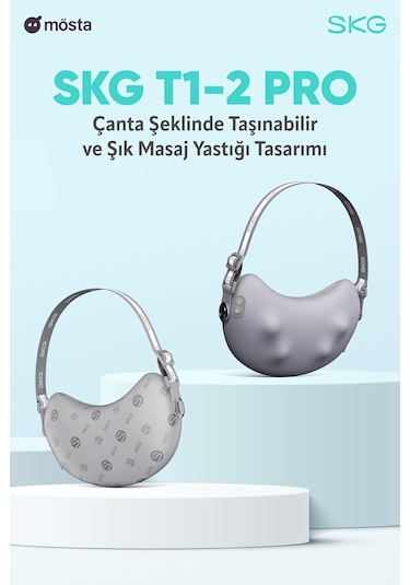Skg T1-2 Pro Masaj Yastığı, Termoterapi-ısı Terapisi, Bel, Kalça, Sırt, Omuz Boyun Masaj Aleti Gri