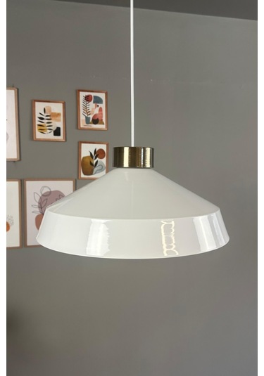 Lema Beyaz Tekli Avize Plafonyer Rozans Başlık Sarkıt Lamba Restoran Cafe Salon Avizeleri Beyaz