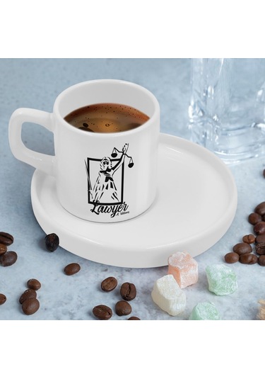Bk Gift Kişiye Özel Sunum Tabaklı Avukat Tasarımlı Kahve Fincanı-15, Sevgiliye Hediye, Arkadaşa Hediye, Avukata Hediye Kobitmeyen137779 Bk Gift