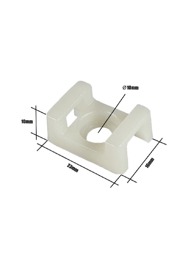 Gwest Vidalı Kroşe 23 x 16 x Ø10mm - Beyaz - 50 Adet