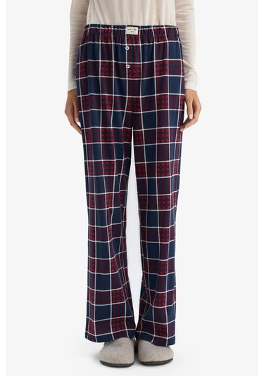 Defacto Regular Fit Kareli Pijama Altı-fall İn Love G3354ax25aunv241 Lacivert-nv241