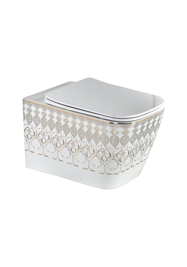 Et-y7032bk Asma Klozet Beyaz & Altın