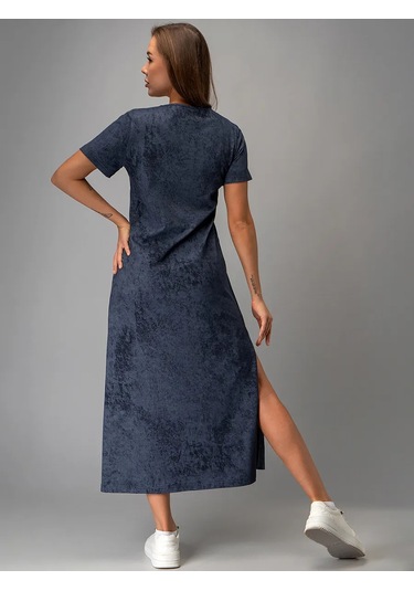 Happyfox Yırtmaçlı Uzun Evde Giyilebilecek Tişörtle Etek Elbise 404069284