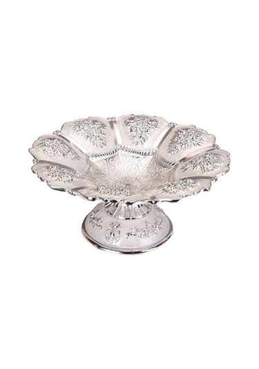 1/2 Harika Pasta Standı Tabanlı Servis Kabartma Kalıbı Gümüş 18 Cm 1 Set Diğer