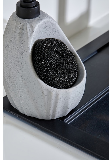 Cooker 180 Ml Seramik Süngerlikli Sıvı Sabunluk Ckr3559 Gri