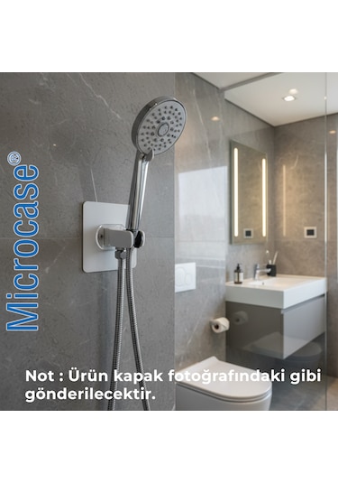 Microcase Kendinden Yapışkanlı Ayarlanabilir Banyo Duş Başlığı Tutucu Askı Aparatı Al5366 Şeffaf