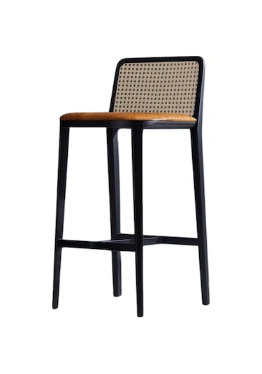 Martha Hazeranlı Ahşap Bar Sandalyesi Turuncu