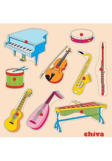 Müzik Aletleri Ahşap Puzzle