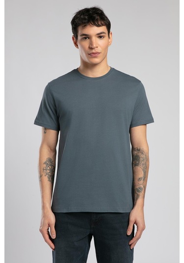 Lee Cooper Gael Erkek O Yaka T-shirt İndigo-19819 İndigo