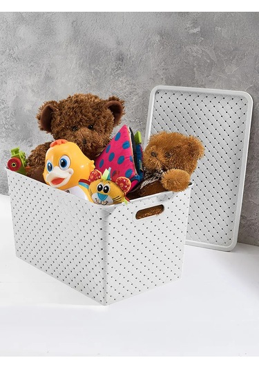 El Casa Kapaklı Saklama Sepeti 2'li, 14 Lt 28910634 Beyaz