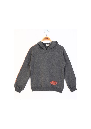 Toontoy Kız Çocuk Reglan Kol Sweatshirt Antrasit Melanj