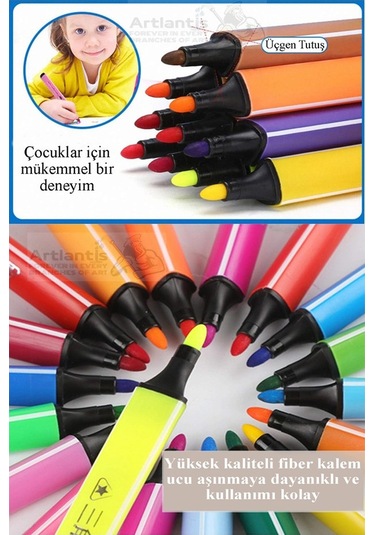 Jumbo Üçgen Keçeli Kalem 10 Renk Plastik Kutu Fixpoint 10 Lu Jumbo Keçeli Kalem Canlı Renkler Plastik Kutu