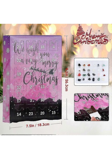 2024 Advent Takvimi Noel Advent Takvimi, 24 Doğal Kristal Akik Fosil 25-26. Günler