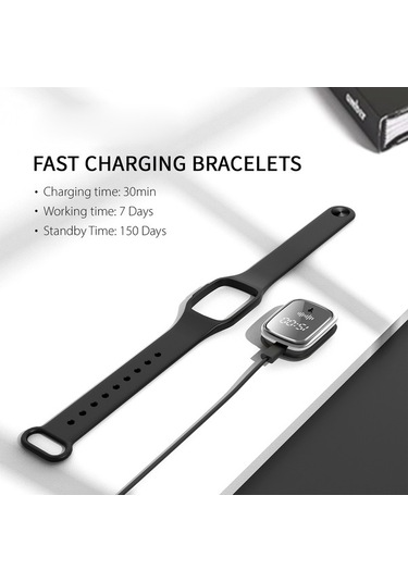 Moly Çocuk Yetişkin Siyah Ultrasonik Uyku Güvenliği Bileklik, Etkili Musluk Kovucu