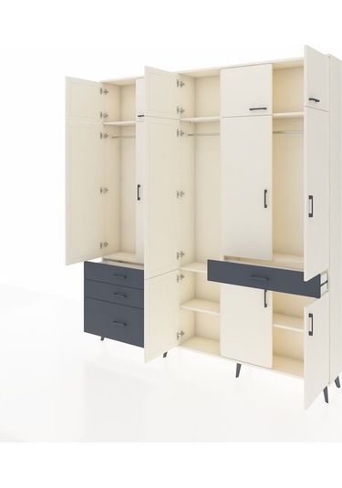 Arges Dolap 8 Raflı 4 Çekmeceli 3 Askılı 220x30x243 Aytaşı-aytaşı/antrasit Aytası/antrasıt Arges Dolap 8 Raflı 4 Çekmeceli 3 Askılı 220x30x243 Aytaşı-aytaşı/antrasit Aytası/antrasıt