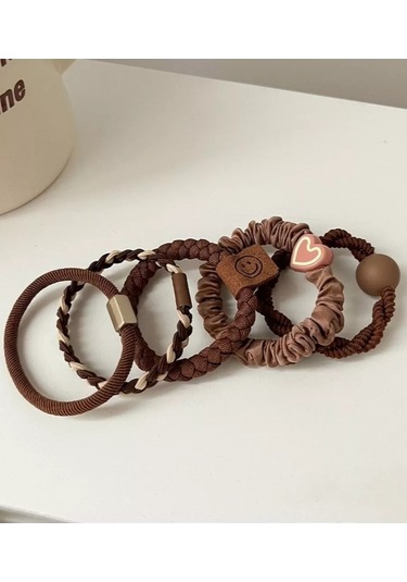Mını Shop Msk Saç Lastiği Seti 10 Adet. 173789866 Kahve
