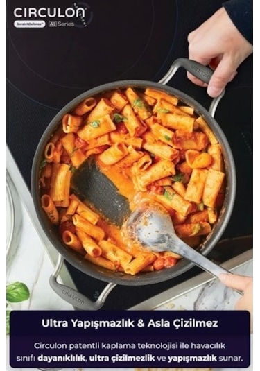 Circulon 28 Cm Kapaklı Sığ Tencere Çok Renkli