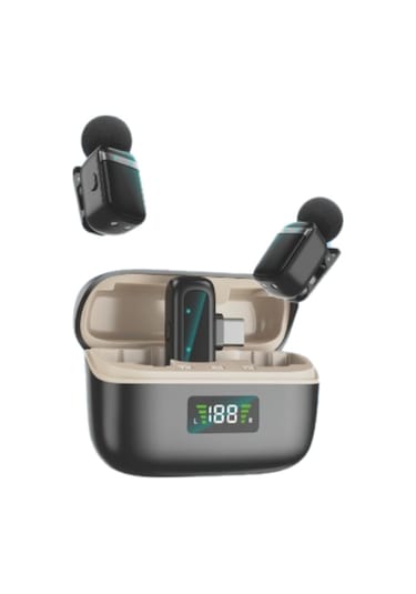 Plentiful S35 Mını Kablosuz Yaka Mikrofonu 2 Li Set Gürültü Engelleyici 30 Sa Pil Ömrü L 2.4g Şarj Kutulu