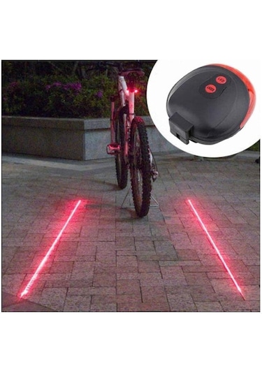 Arka Stop Lazer 5 Led Li - 3 Fonksiyonlu Pil Dahil Jy-1l Siyah - Kırmızı