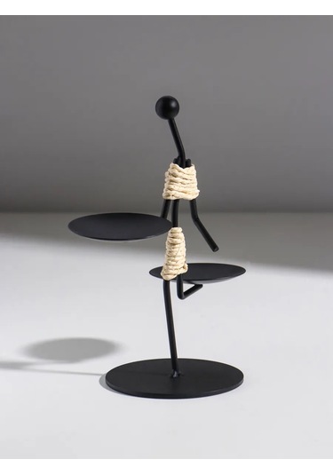 Simalend Mum İçin Metal Figürlü Şamdan 458077852 Siyah