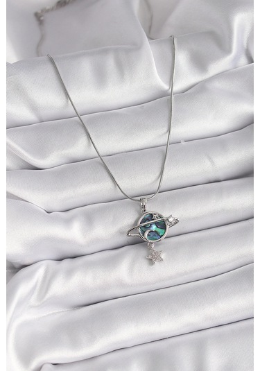 Dodes Dodes 316l Çelik Gümüş Renk Zincir Zirkon Taşlı Gezegen Model Kadın Kolye Tg27bko9478 Çok Renkli