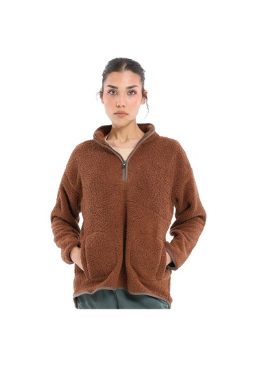 Sportive Sherpa Kadın Bej Günlük Stil Polar 24kk018-oat Bej