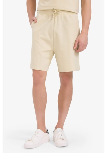 DeFacto %100 Pamuk Relax Fit Twill Dokulu Cepli Şort E2590AX25SMBG430