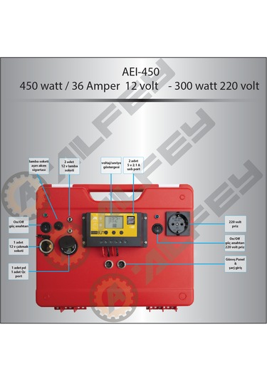 450 Watt / 12 Volt - 220 Volt Tam Sinüs Enerji Çantası