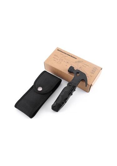 Valkyrie Çok Fonksiyonlu Çekiç Çakı Çantalı Kamp Outdoor Testere Tornavida Seti Siyah