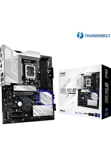 Asrock Z890 Pro RS LGA1851 DDR5 9066 MHz+(OC) ATX Gaming (Oyuncu) Anakart