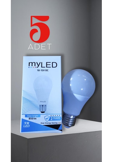 MYLED 12V 9W E27 BEYAZ Led Ampul (5 ADET)