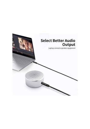 Springsun Ventıon 3.5mm Aux Ses Kablosu Arabaya Monte Erkekten Erkeğe Hifi Kablosu Kumaş Dokuma İle Stereo Ses Kablosu Telefon Pc