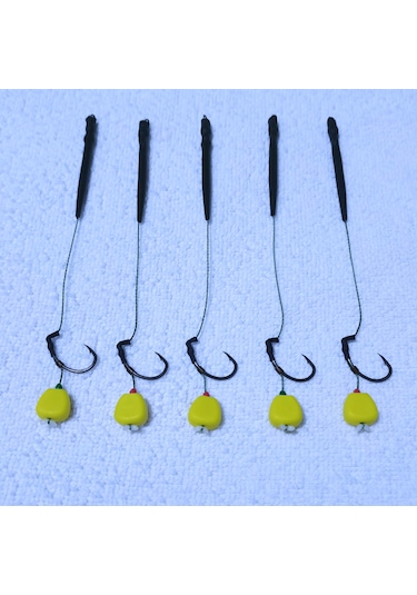 5 Adet Tek Sarı Esp Mısır'lı Sazan Rig Takımı