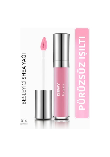 Flormar Besleyici Dudak Parlatıcısı - Dewy Lip Glaze - 014 Soft Pink-8682536068277