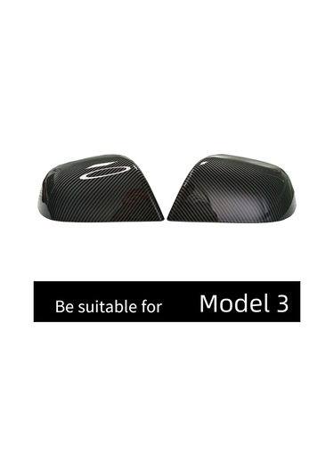 Xiaaokeji Tesla Model 3 Y İçin Araba Arka Ayna Kapağı Kapağı Karbon Fiber Desen
