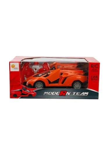 Şarjlı Uzaktan Kumandalı 20 Cm Spor Araba Modern Team Rc Yarış Arabası Açılır Kapı Turuncu