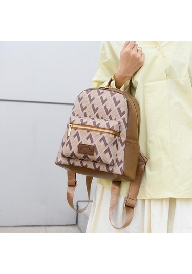 Dancemonkey Sırt Sırt Seyahat Koyu Kapasiteli Kahverengi Kadın Işe Gidip Gelme Çantası Çantası Çantası Çantası Büyük Baskı Fy Koyu Kahverengi