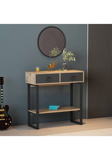 Aynalı Dresuar Vaks Demir Ayak Çırağan Antrasit