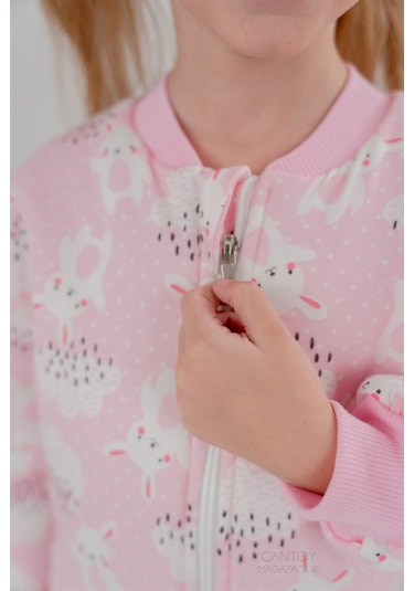 Kız Erkek Çocuk Kalın Elyaf Dolgulu 2.5 Tog Desenli Uyku Tulumu-pembe Pembe