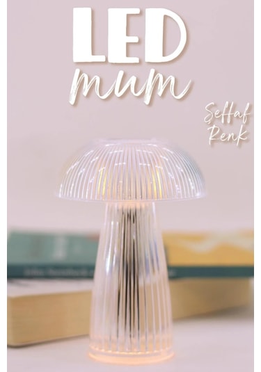 3 Adet Led Mum Kristal Tip Pil Dahil Dumansız Alev Ledli Yapay Dekoratif Mum Işığı Şeffaf Pt429 ŞEFFAF