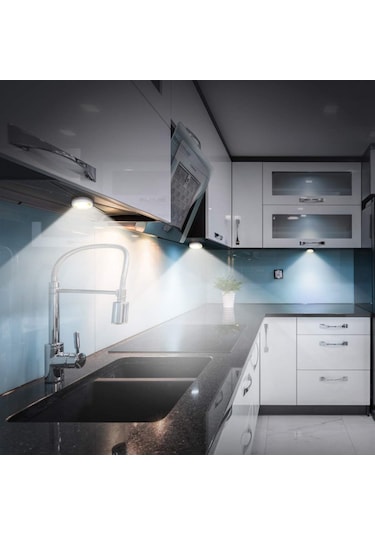 Maiyame 6 Adet Beyaz Dolap Lambası, 2 Kumanda, 5 Led, Parlaklık Ayarlanabilir, 4 Zamanlayıcı Seçeneği, Usb/aaa Pil Girişi Beyaz