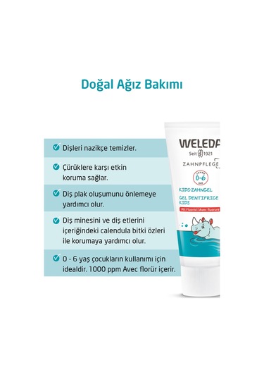 Weleda Çocuklar İçin Florürlü Bitki Özlü Doğal Diş Macunu 6-12 Yaş 50 ML