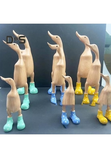 Novahub Zarif Sarı Sivilceli Ördek Heykeli, Reçine Wellies Çizme Figürü, Masaüstü Dekorasyon M